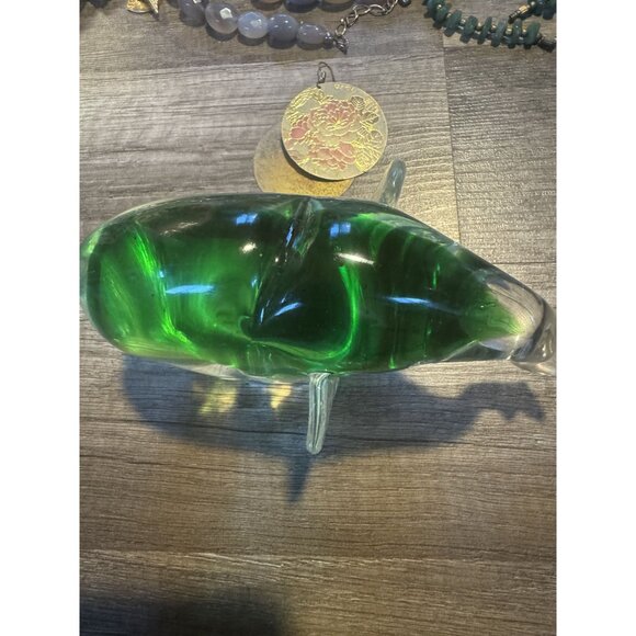 Murano Art Glass Mid Century Modern Emerald Green Elephant Figurine/Paperweight - Picture 2 of 11